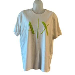 Armani Exchange A|X T-shirt White Green Size XL Men's Logo